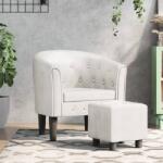 vidaXL Fotoliu tip cuva cu taburet, alb, piele ecologica GartenMobel Dekor (356466)