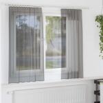 vidaXL Perdele Voile cu buzunare pentru bare 2 buc gri închis GartenMobel Dekor (4102182)