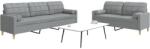 vidaXL Set de canapele cu perne, 2 piese, gri deschis, textil GartenMobel Dekor (3278335) Canapea