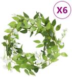 vidaXL Ghirlande de flori, 6 buc. , alb, 200 cm GartenMobel Dekor (359071)