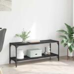 vidaXL Cabinet TV Stejar Negru 100x33x41cm Lemn Ingineresc si Fier GartenMobel Dekor (881113) Biblioteca