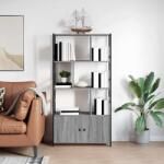 vidaXL Raft pentru carti sonoma gri 80 x 30 x 155.5 cm Lemn compozit GartenMobel Dekor (868440) Biblioteca