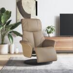 vidaXL Fotoliu rabatabil cu suport picioare cappuccino piele ecologica GartenMobel Dekor (356628)
