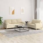 vidaXL Set de canapele cu perne, 2 piese, crem, material textil GartenMobel Dekor (3201324) Canapea