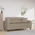 vidaXL Canapea cu 2 locuri, cu perne, gri taupe, 140 cm, microfibra GartenMobel Dekor (3200971) Canapea