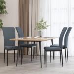vidaXL Scaune de bucatarie, 4 buc. , gri închis, catifea GartenMobel Dekor (326105)