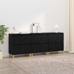 vidaXL Bufeturi 3 pcs Stejar Negru 60 x 35 x 70 cm Lemn compozit GartenMobel Dekor (3415591) Comoda