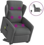 vidaXL Fotoliu electric masaj rabatabil cu ridicare, gri închis textil GartenMobel Dekor (3303165)