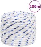 vidaXL Franghie de barca, alb, 18 mm, 100 m, polipropilena GartenMobel Dekor (152313)