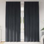 vidaXL Perdele opace 2 pcs Gri închis 140 x 260 cm Catifea GartenMobel Dekor (4107232)