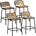 vidaXL Scaune de bar 4 buc 46x35, 5x70 cm lemn masiv recuperat GartenMobel Dekor (4013537)