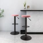 vidaXL Scaune de bar, 2 buc. , roz, catifea GartenMobel Dekor (333148)
