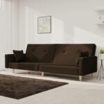 vidaXL Canapea extensibila cu 2 locuri, 2 perne, maro închis, textil GartenMobel Dekor (375745) Canapea