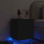 vidaXL Noptiera cu lumini LED, negru, lemn prelucrat GartenMobel Dekor (836737)