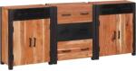 vidaXL Bufet 3 pcs Maro 165 x 30 x 75 cm Lemn masiv de acacia GartenMobel Dekor (3321527) Comoda