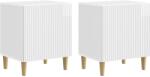 vidaXL Set 2 noptiere dormitor alb lucios, 43 x 34, 5 x 50 cm, cu usa (894574)