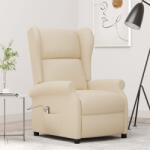 vidaXL Fotoliu rabatabil electric cu spatar aripi, crem, textil GartenMobel Dekor (3098328)