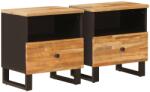 vidaXL Dulap pentru pat 2 pcs Maro 40 x 33 x 46 cm Lemn de mango solid GartenMobel Dekor (4018303)