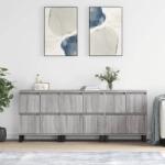 vidaXL Servanta, 3 buc. , sonoma gri, lemn prelucrat GartenMobel Dekor (3190211) Comoda