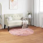 vidaXL Covor din Lana Faux Tafalla Roz Ø 80 cm Poliester GartenMobel Dekor (42021557) Covor