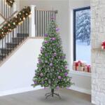 vidaXL Brad de Craciun cu 300 LED cu suport Verde 240 cm PVC GartenMobel Dekor (3396404)