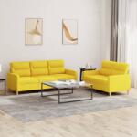 vidaXL Set de canapele cu perne, 2 piese, galben deschis, textil GartenMobel Dekor (3201605) Canapea