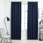 vidaXL Draperii opace cu carlige, 2 buc. , albastru, 140 x 225 cm GartenMobel Dekor (134455)