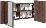 vidaXL Dulap de baie cu oglinda si LED stejar maro, 90x12x45 cm, acril GartenMobel Dekor (834969)