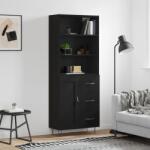 vidaXL Dulap înalt, negru, 69, 5x34x180 cm, lemn compozit GartenMobel Dekor (3190014) Comoda