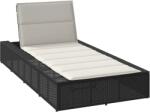 vidaXL Sezlong cu perna plutitoare Rattan poli negru GartenMobel Dekor (4104202)