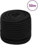 vidaXL Franghie de lucru, negru, 16 mm, 50 m, poliester GartenMobel Dekor (152835)