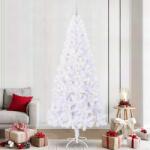 vidaXL Brad de Craciun artificial cu 300 LED Alb 240 cm PVC si Otel GartenMobel Dekor (3426678)