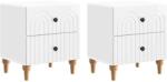 vidaXL Set 2 noptiere albe lucioase cu 2 sertare, 43 x 34, 5 x 48 cm (894074)