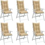 vidaXL Perne scaun cu spatar înalt 6 buc. melanj bej 120x50x7cm textil GartenMobel Dekor (4002357)