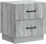 vidaXL Noptiera gri Sonoma cu 2 sertare, lemn prelucrat, 43 x 34, 5 x 44, 5 cm (895227)