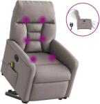 vidaXL Fotoliu electric masaj rabatabil cu ridicare, gri taupe, textil GartenMobel Dekor (3303069)