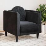 vidaXL Fotoliu canapea cu perna, negru, catifea GartenMobel Dekor (372627) Canapea