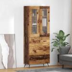 vidaXL Cabinet înalt cu raft cu sertar 2 pcs Lemn vechi Lemn compozit GartenMobel Dekor (3415617) Comoda