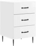 vidaXL Noptiera alba lucioasa cu 3 sertare, 43 x 41 x 66, 5 cm, vidaXL (894789)