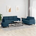 vidaXL Set de canapele, 3 piese, albastru, catifea GartenMobel Dekor (3202033) Canapea