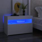 vidaXL Noptiere cu lumini LED, 2 buc. , alb, 60x35x40cm, lemn prelucrat GartenMobel Dekor (3082775)