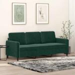vidaXL Canapea cu 3 locuri, verde închis, 180 cm, catifea GartenMobel Dekor (359454) Canapea