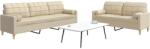 vidaXL Set de canapele cu perne decorative, 2 piese, crem, textil GartenMobel Dekor (3278337) Canapea