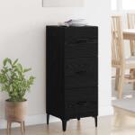 vidaXL Bufet cu sertar Stejar Negru 34, 5 x 34 x 90 cm Lemn compozit GartenMobel Dekor (885700) Comoda