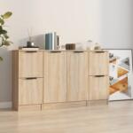 vidaXL Servante, 3 piese, stejar sonoma, lemn prelucrat GartenMobel Dekor (3115846) Comoda