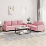 vidaXL Set de canapele cu perne, 2 piese, roz, catifea GartenMobel Dekor (3201519) Canapea