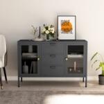 vidaXL Servanta, antracit, 105x35x70 cm, otel si sticla securizata GartenMobel Dekor (336078) Comoda