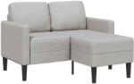 vidaXL Canapea cu 2 locuri cu sezlong în forma L gri nor 125 cm textil GartenMobel Dekor (4107067) Canapea