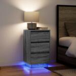 vidaXL Noptiera cu lumini LED Gri Sonoma 38x34x65 cm GartenMobel Dekor (861306)