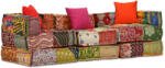 vidaXL Canapea puf modulara cu 3 locuri, petice, material textil GartenMobel Dekor (244979)